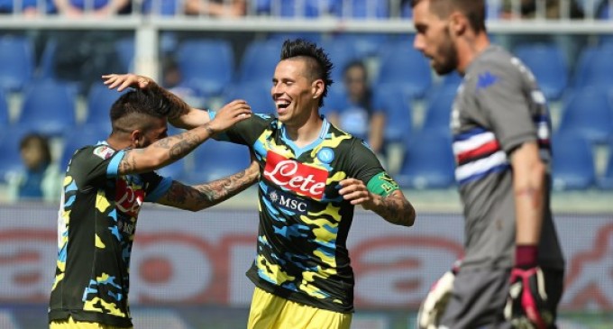 Sampdoria Napoli 2 a 5. Azzurri sul velluto a Marassi contro i doriani. Sugli scudi il duo Insigne e Hamsik