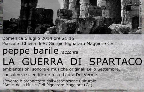 Questa sera andrà in scena ‘La guerra di Spartaco’ per il secondo evento della Stagione Musicale “Suoni d’estate”