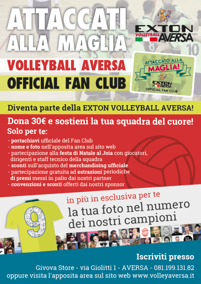 Arriva l’iniziativa attaccati alla maglia, promosso dal Fan Club della Exton VolleyBall Aversa
