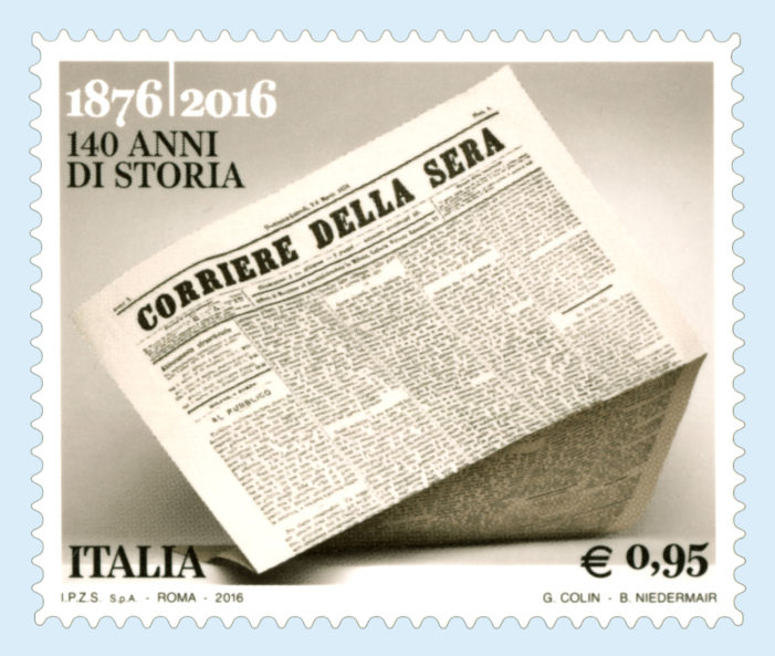 Il Ministero emetterà un francobollo per i 140 anni di fondazione del Corriere della Sera
